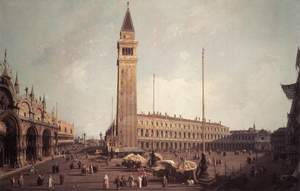 Canaletto: Piazza San Marco s kampanilom v Benetkah, 1755–1759